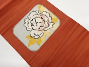 綴れ牡丹模様織出し名古屋帯